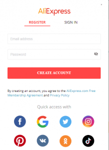 Create Account or use your Social Media Accounts