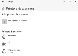 All the Printers on your PC will be shown here