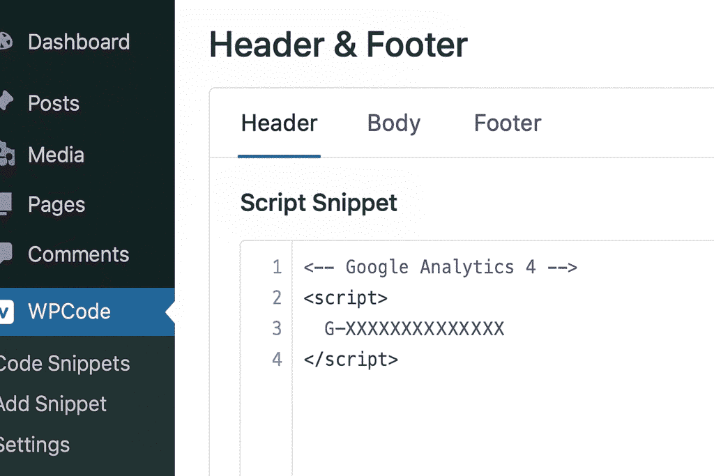 add GA4 to WordPress - google analytics 4 plugin wordpress setup